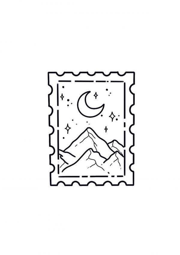 Tatouage Timbré - Paysage Nocturne